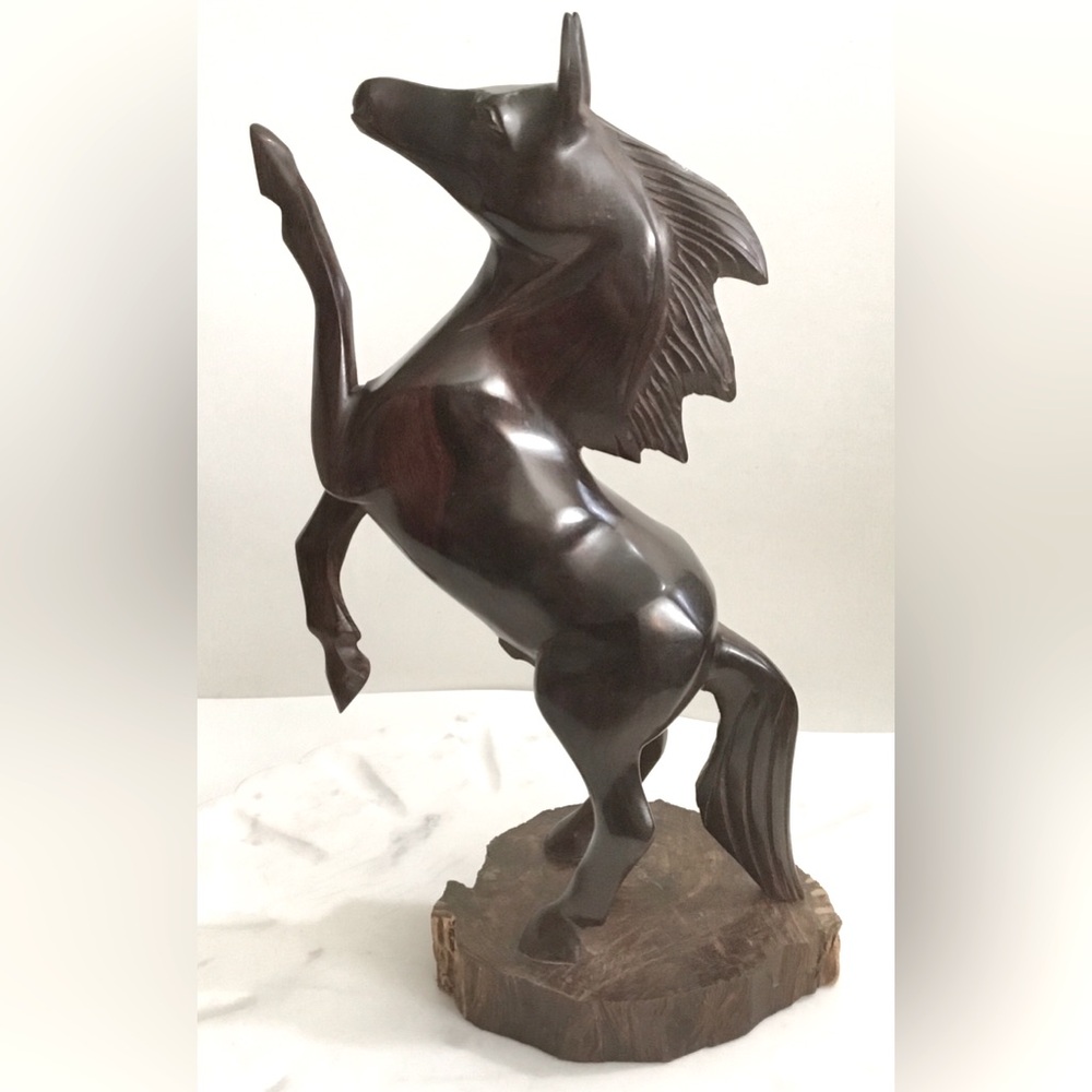 💖Vintage Ironwood Carved Horse Sculpture Statue💖